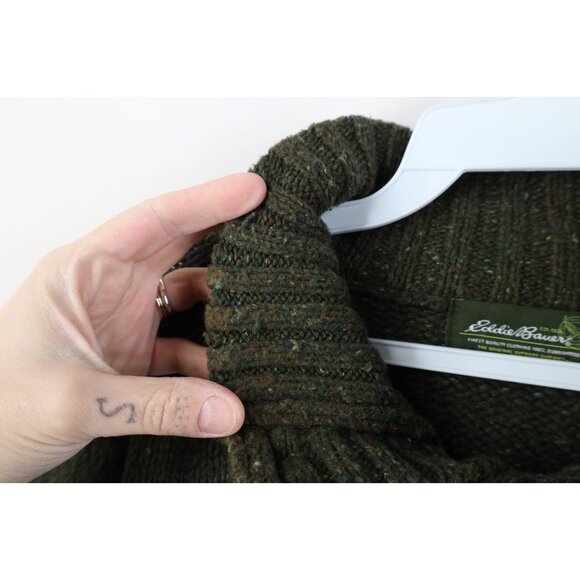 Vintage Eddie Bauer Mens Small Wool Blend Rainbow Fleck Knit Henley Sweater - Picture 5 of 11